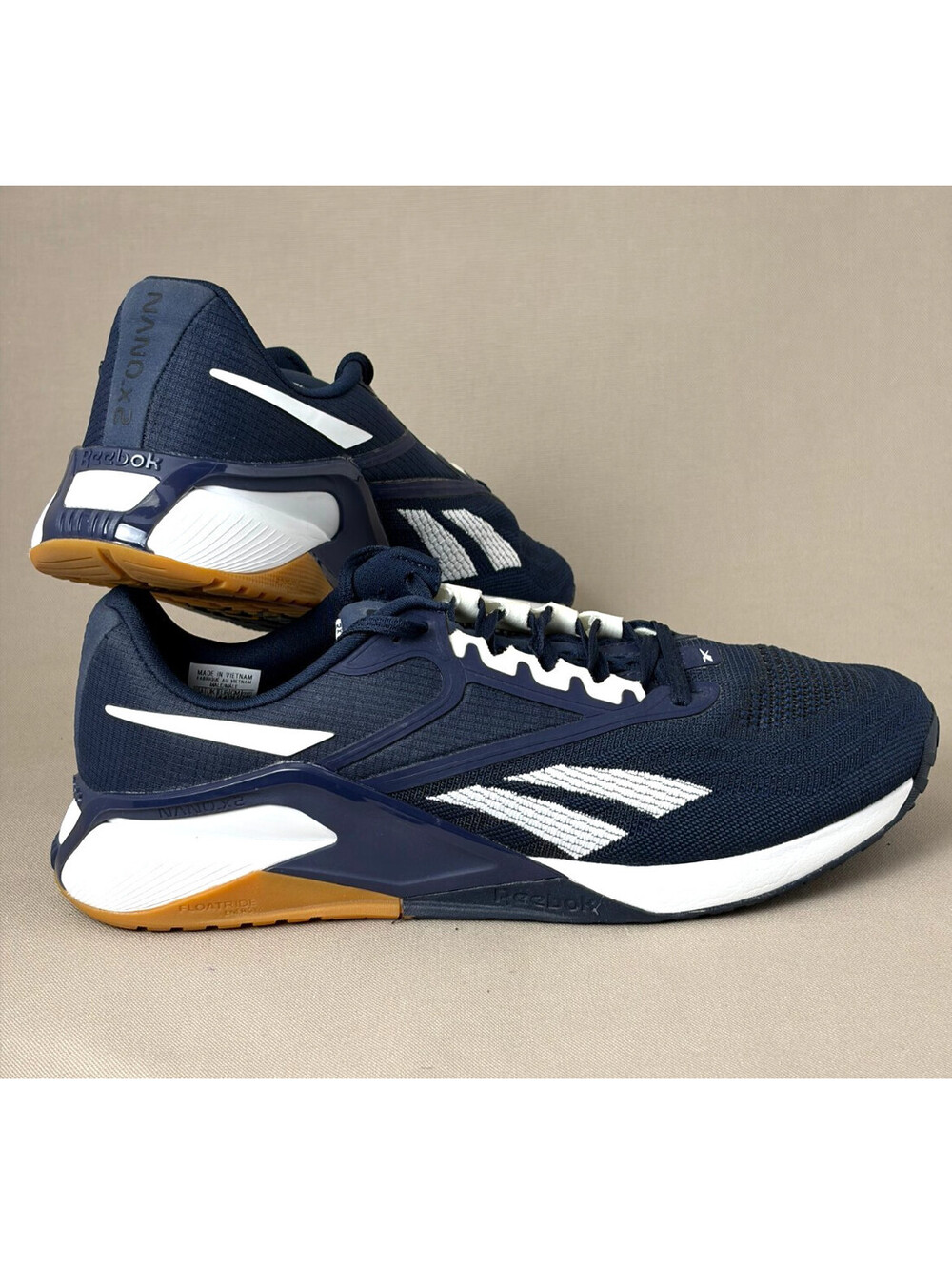 Reebok Nano X2 Mens 10.5 Navy Blue Gum Cross Training Shoes 1Y3501 Sneaker